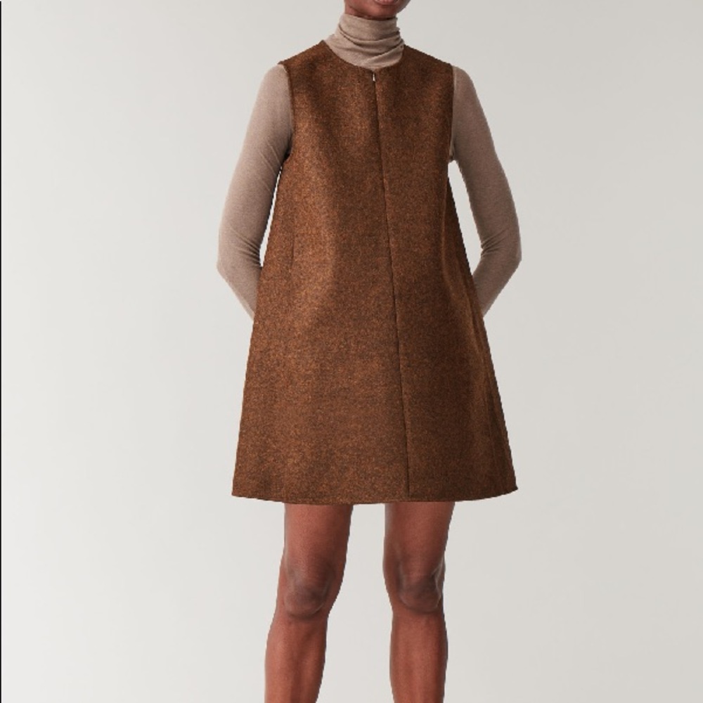 COS Sz 12 Wool Mix Shift Vest Dress pockets